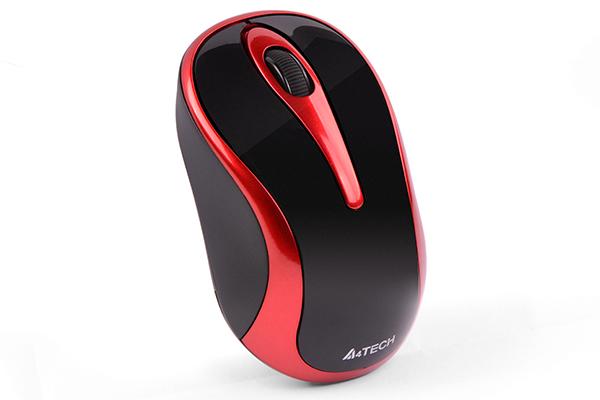 Безжична мишка A4Tech G3-280N-2, V-Track PADLESS,черно/червена, USB-3