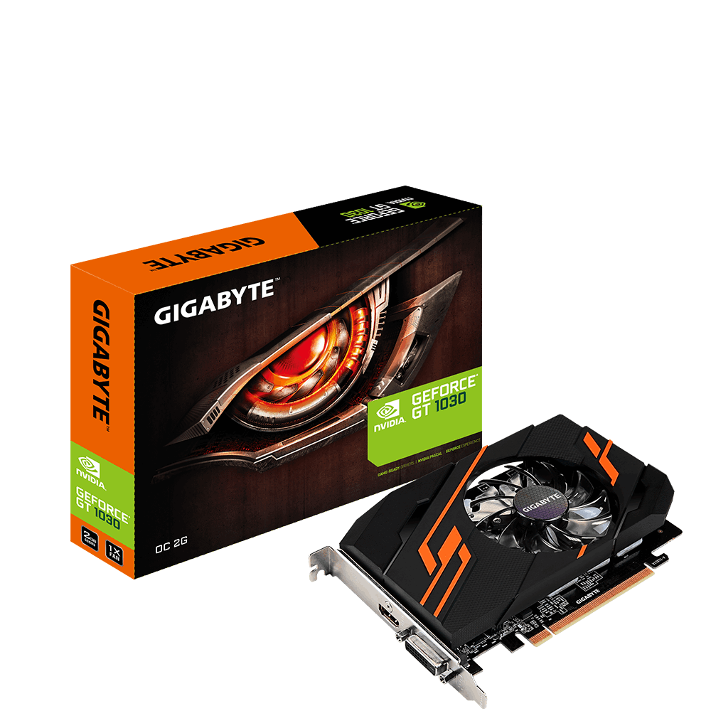 Видео карта GIGABYTE GeForce GT 1030 OC 2GB GDDR5 64 bit, DVI-D, HDMI-1