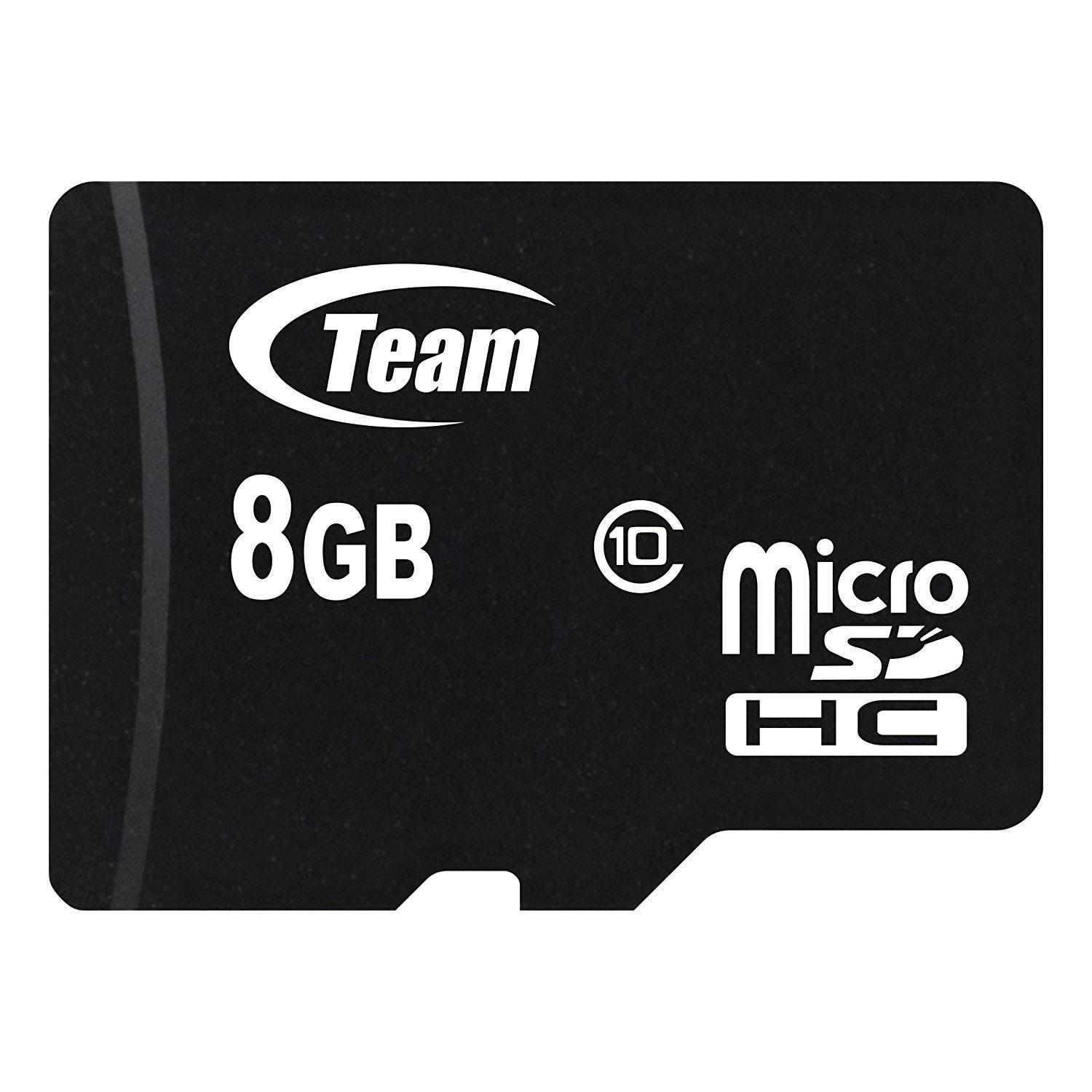 Карта памет TEAM micro SDHC, 8GB, Class 10 с SD адаптер-1