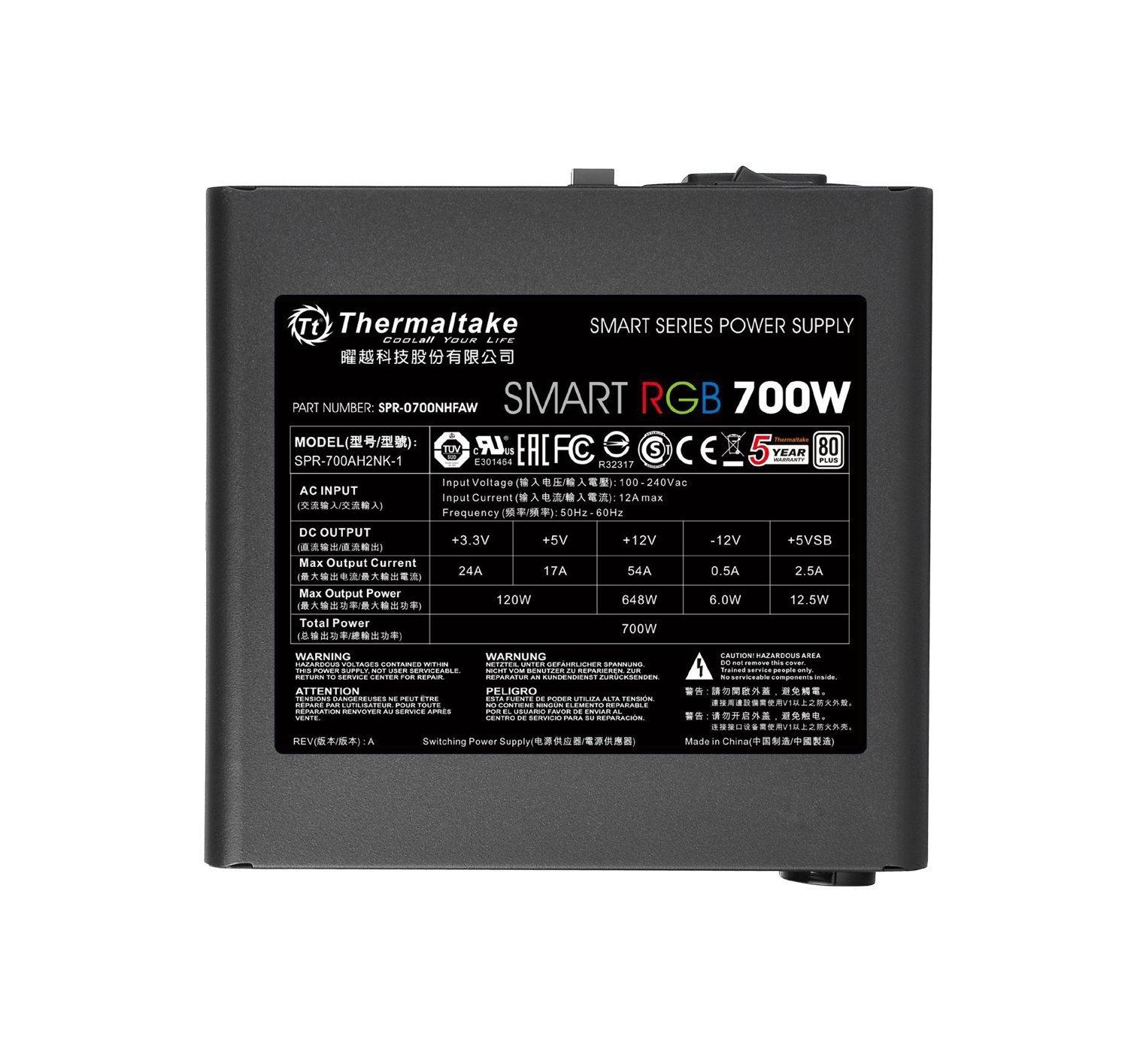 Захранващ блок Thermaltake Smart RGB 700W PS-SPR-0700NH SAWE-1-3
