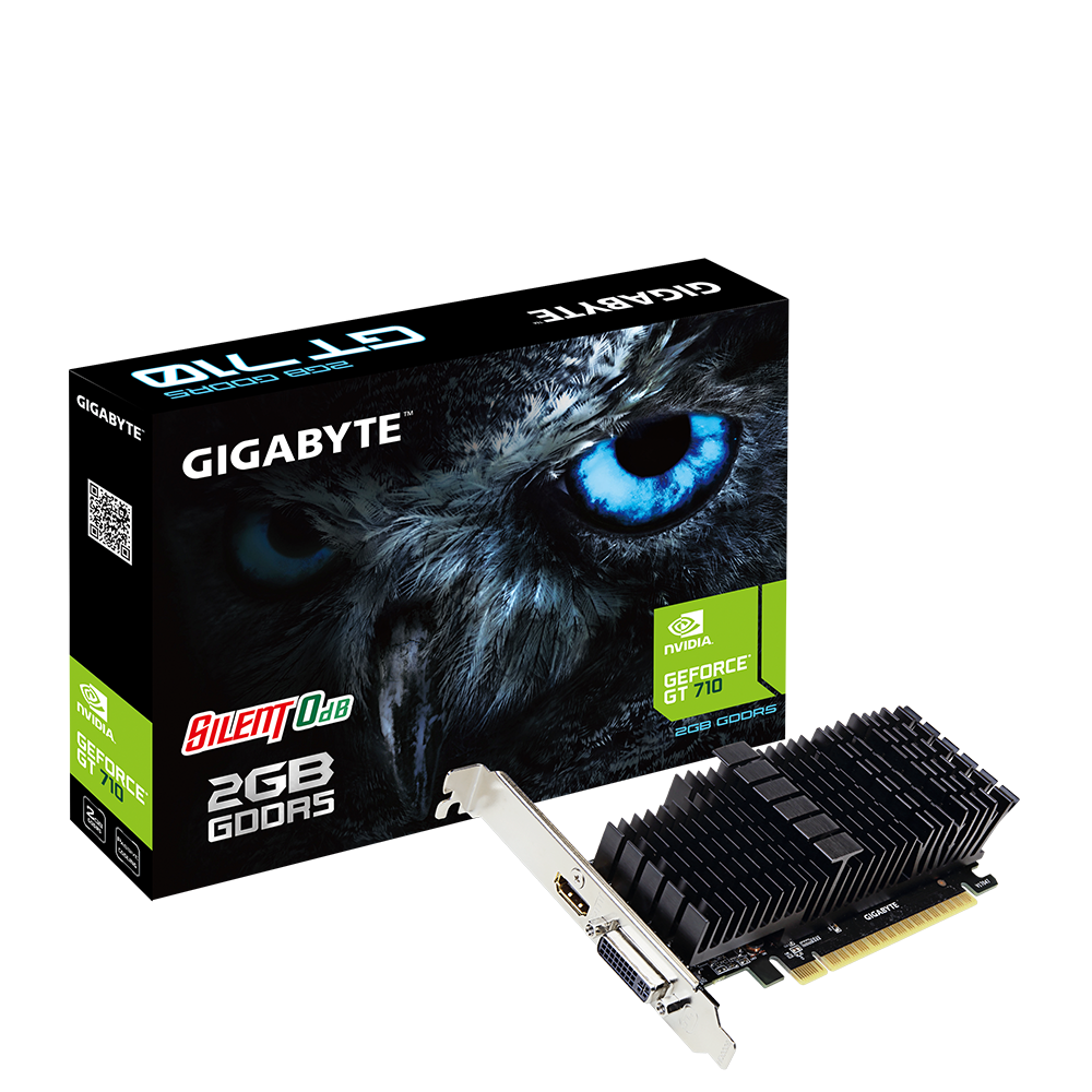 Видео карта Gigabyte GeForce GT 710 2GB GDDR5 64 bit, Low Profile, Silent-1
