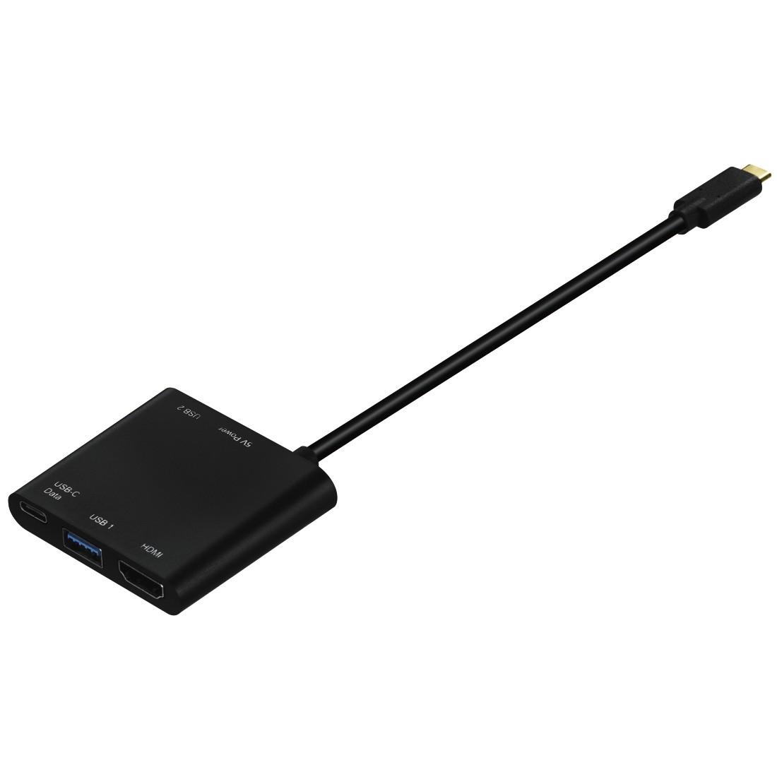 Адаптер HAMA 135729, 4 в 1, USB-C - 2 x USB 3.1, HDMI&trade;, USB-C (данни), Черен-2