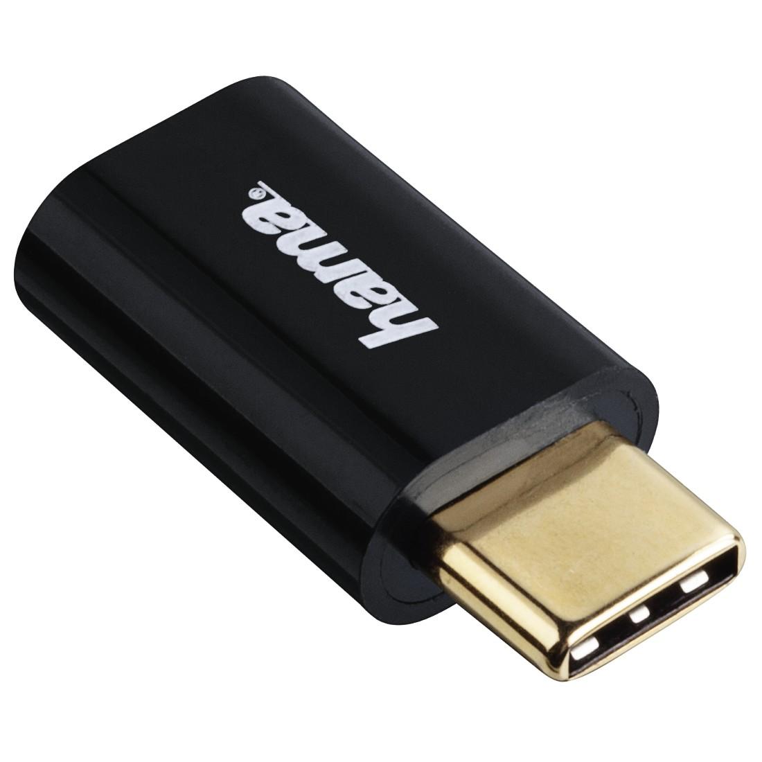 Адаптер HAMA, Micro USB женско - USB-C мъжко, 480 Mbit/s,Черен-2