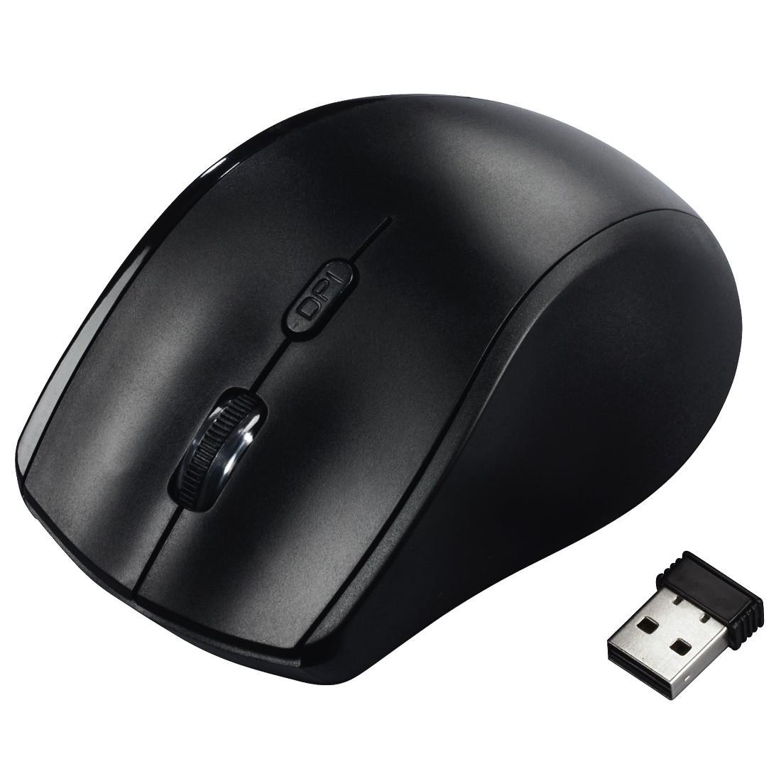 Безжична оптична мишка HAMA Riano 182645, Лява ръка, USB, Черен-3