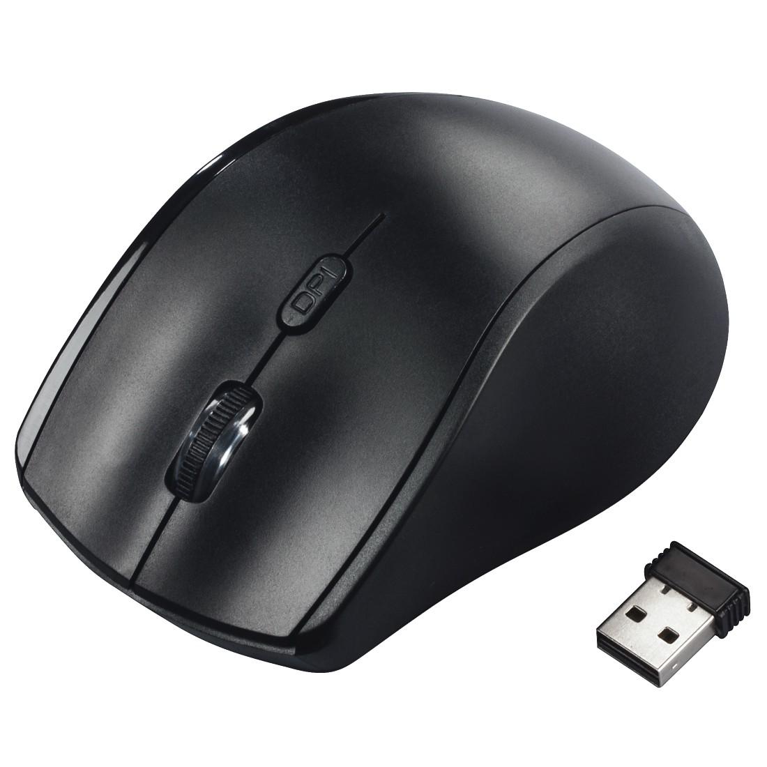 Безжична оптична мишка HAMA Riano 182645, Лява ръка, USB, Черен-4