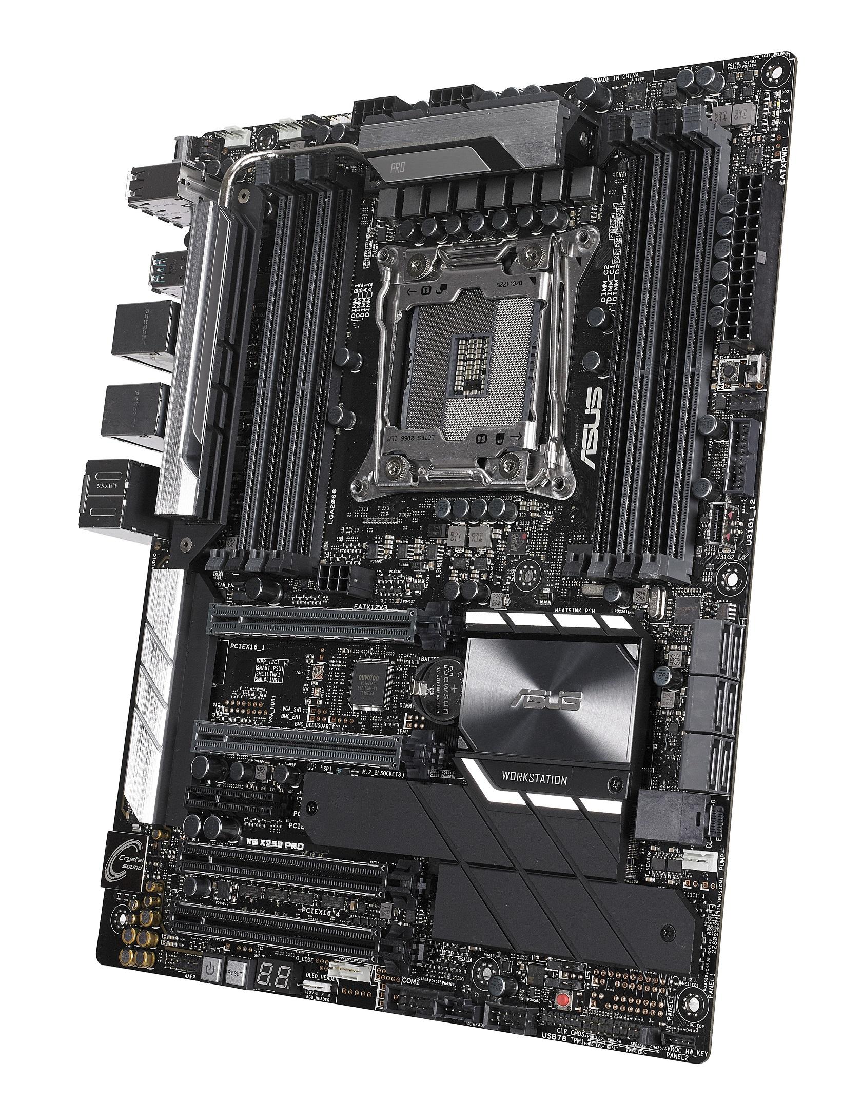 Дънна платка ASUS WS X299 PRO, Intel LGA 2066, ATX, 8x DDR4 4133MHz, 2x M.2-4