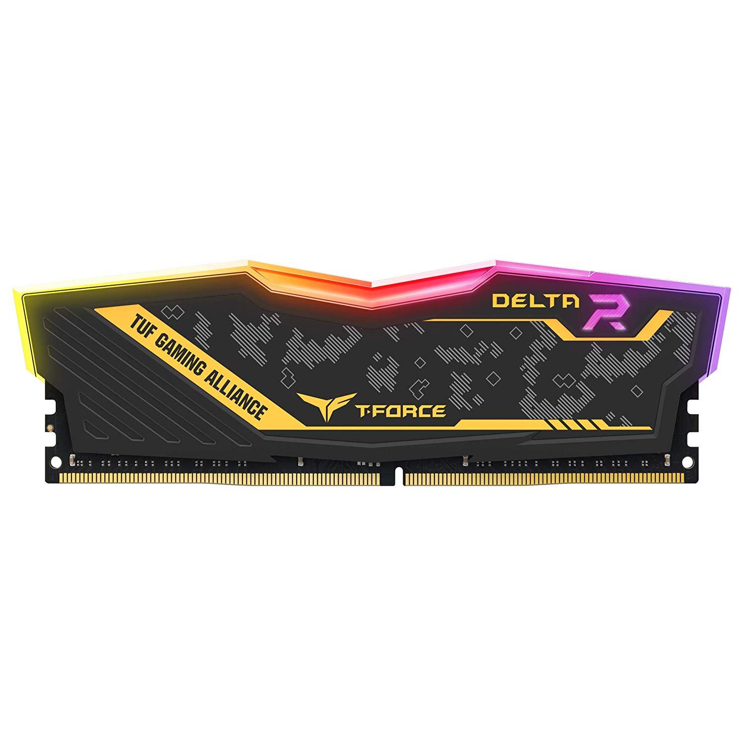Памет Team Group Delta RGB TUF DDR4 - 16GB(2x8GB) 3200MHz, CL16-18-18-38 1.35V-3