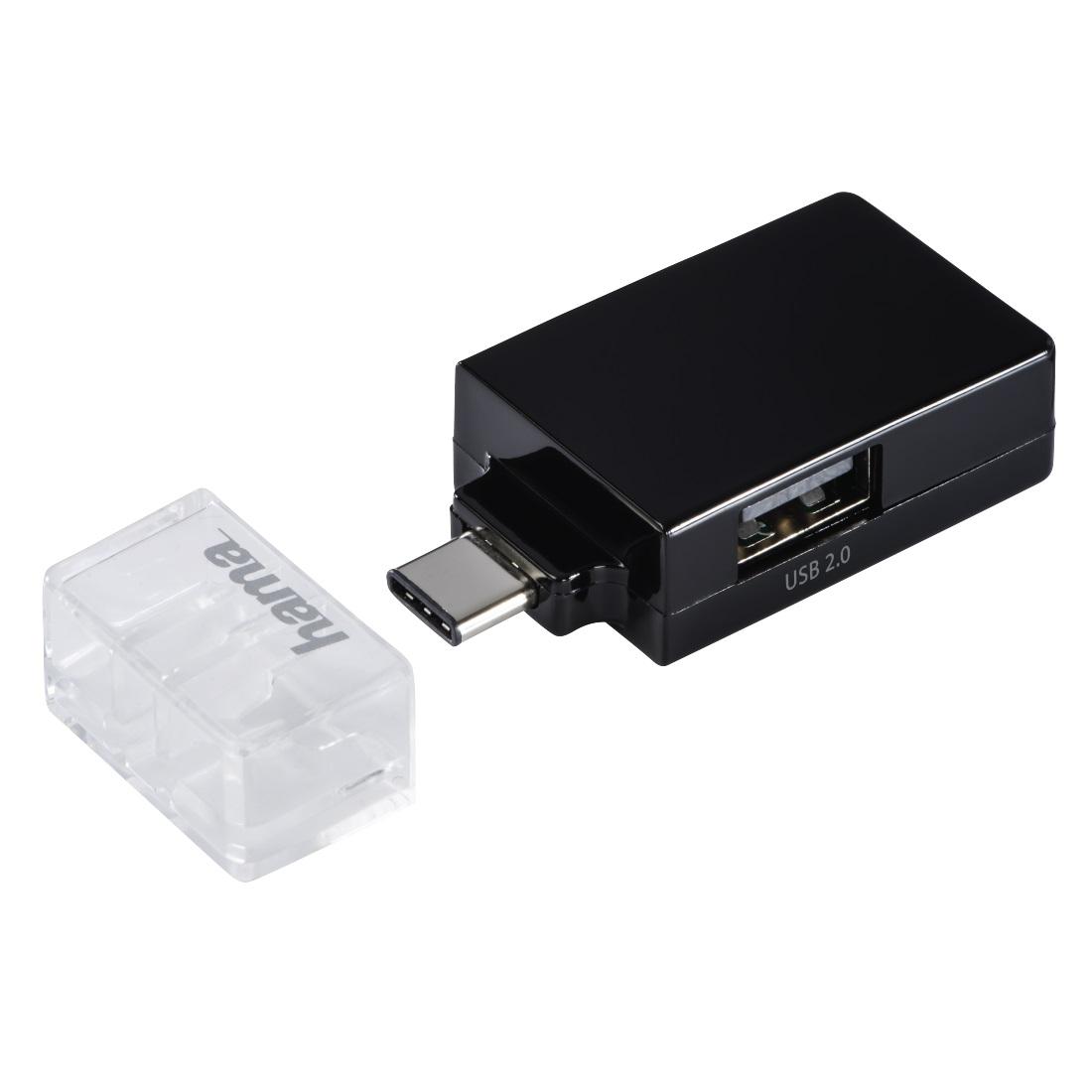 USB-C хъб 1:3 HAMA Pocket, 1 x USB-A 3.1, 2 x USB-A 2.0, Черен-1