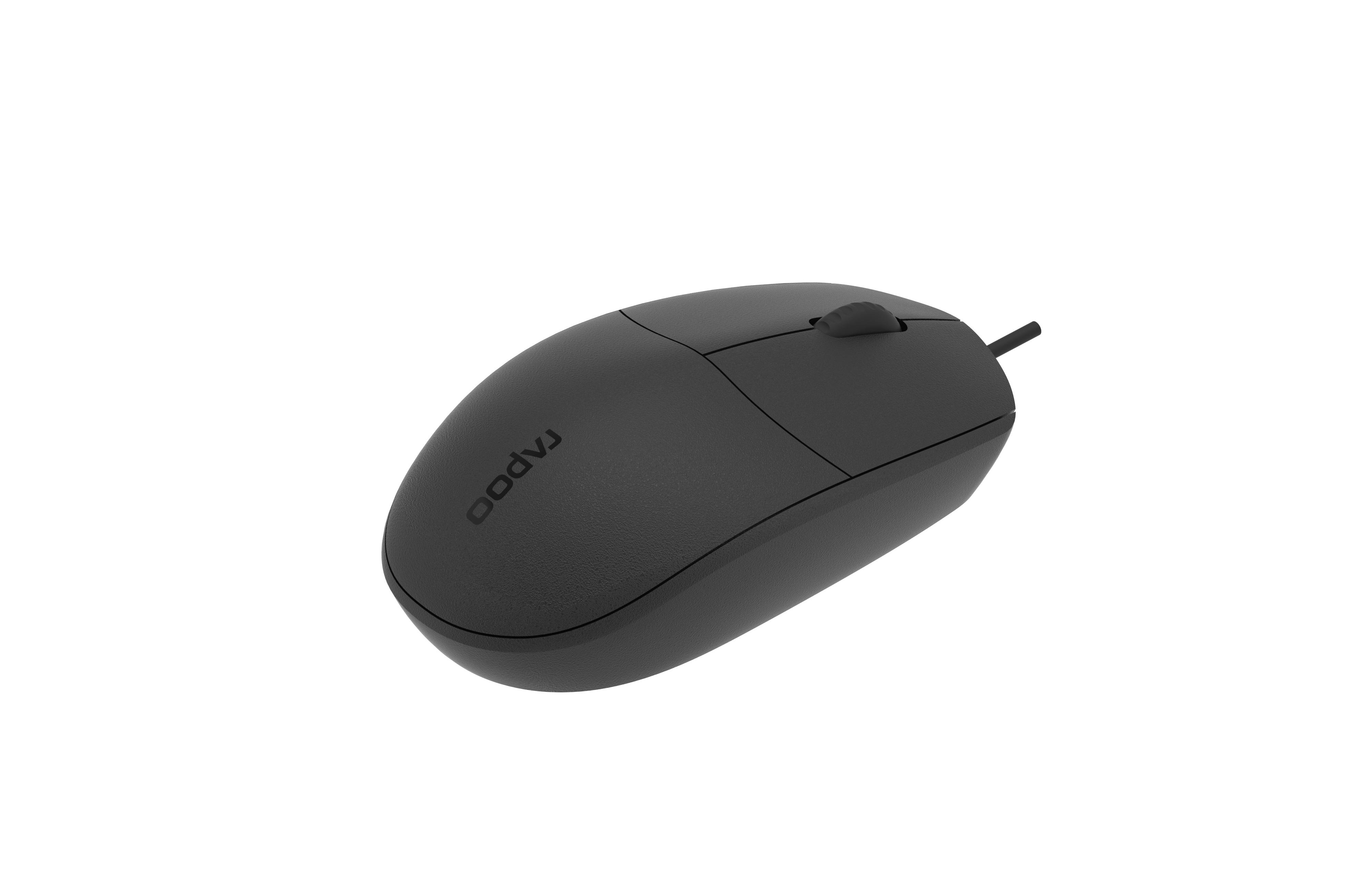 Оптична мишка RAPOO N100, USB, Черен-1