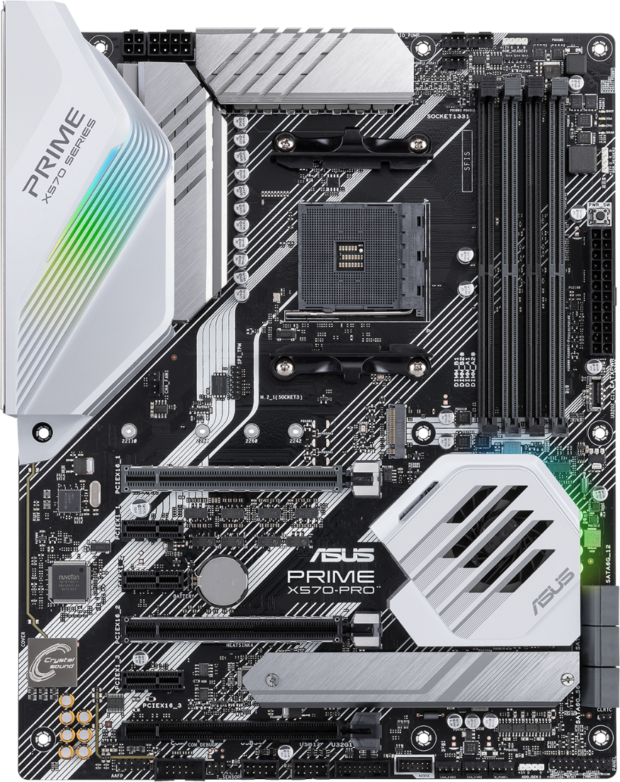 Дънна платка ASUS PRIME X570-PRO, AMD AM4 socket, 4x DDR4, ATX, Aura Sync RGB