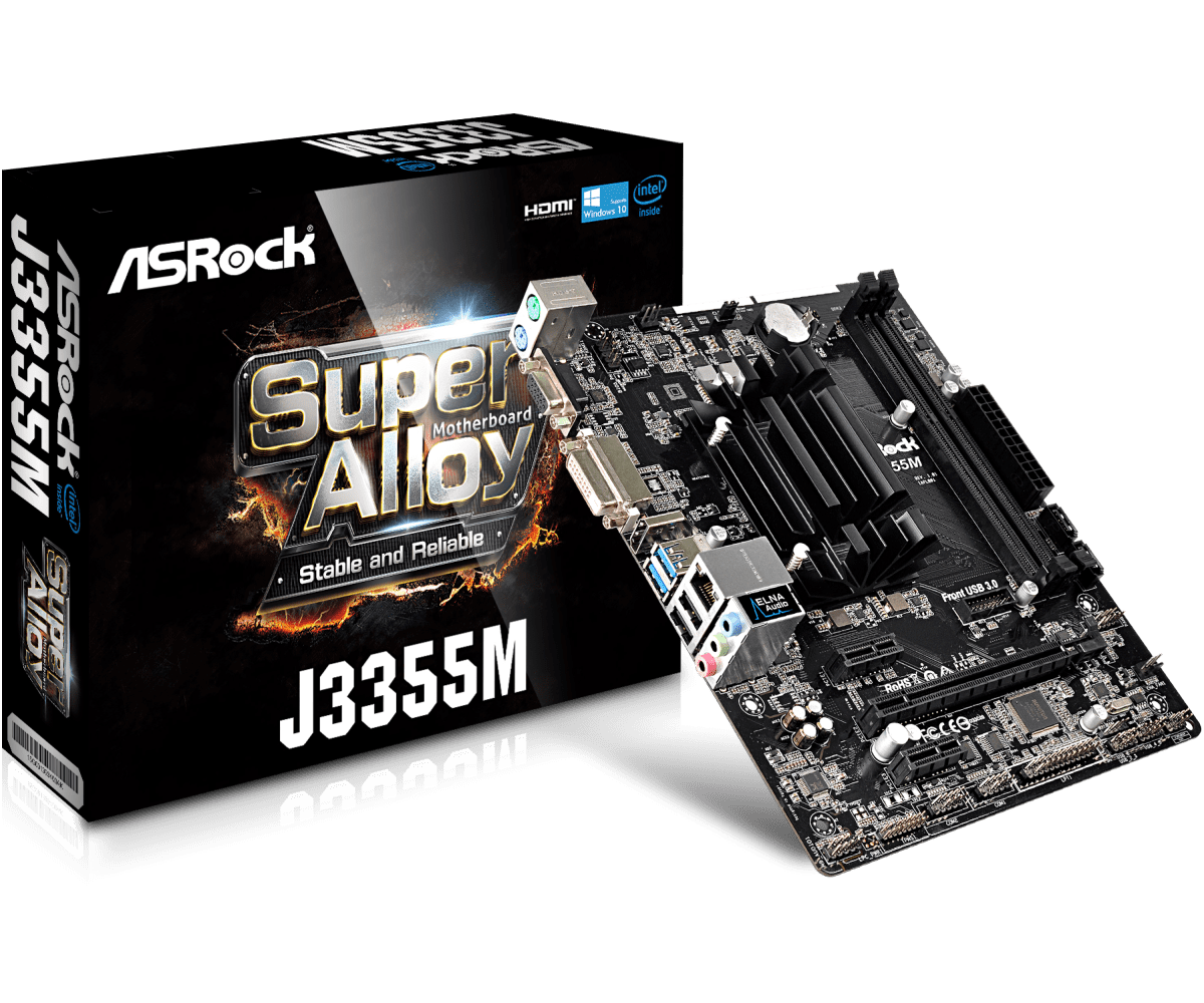 Дънна платка ASROCK J3355M, Intel&reg; Dual-Core Processor J3355, mATX, 2x DDR3/DDR3L