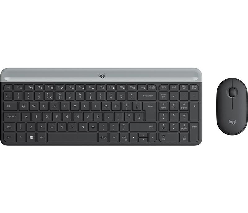 Kомплект безжични клавиатура с мишка Logitech MK470, Кирилизирана, Черна