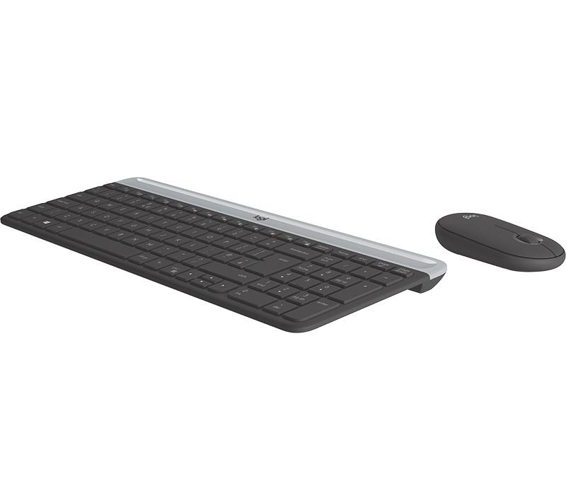 Kомплект безжични клавиатура с мишка Logitech MK470, Черна-2