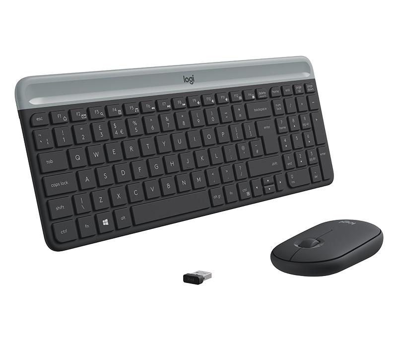 Kомплект безжични клавиатура с мишка Logitech MK470, Черна-4