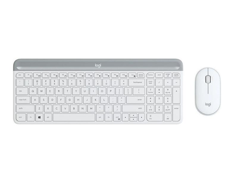 Kомплект безжични клавиатура с мишка Logitech MK470, Кирилизирана, Бяла