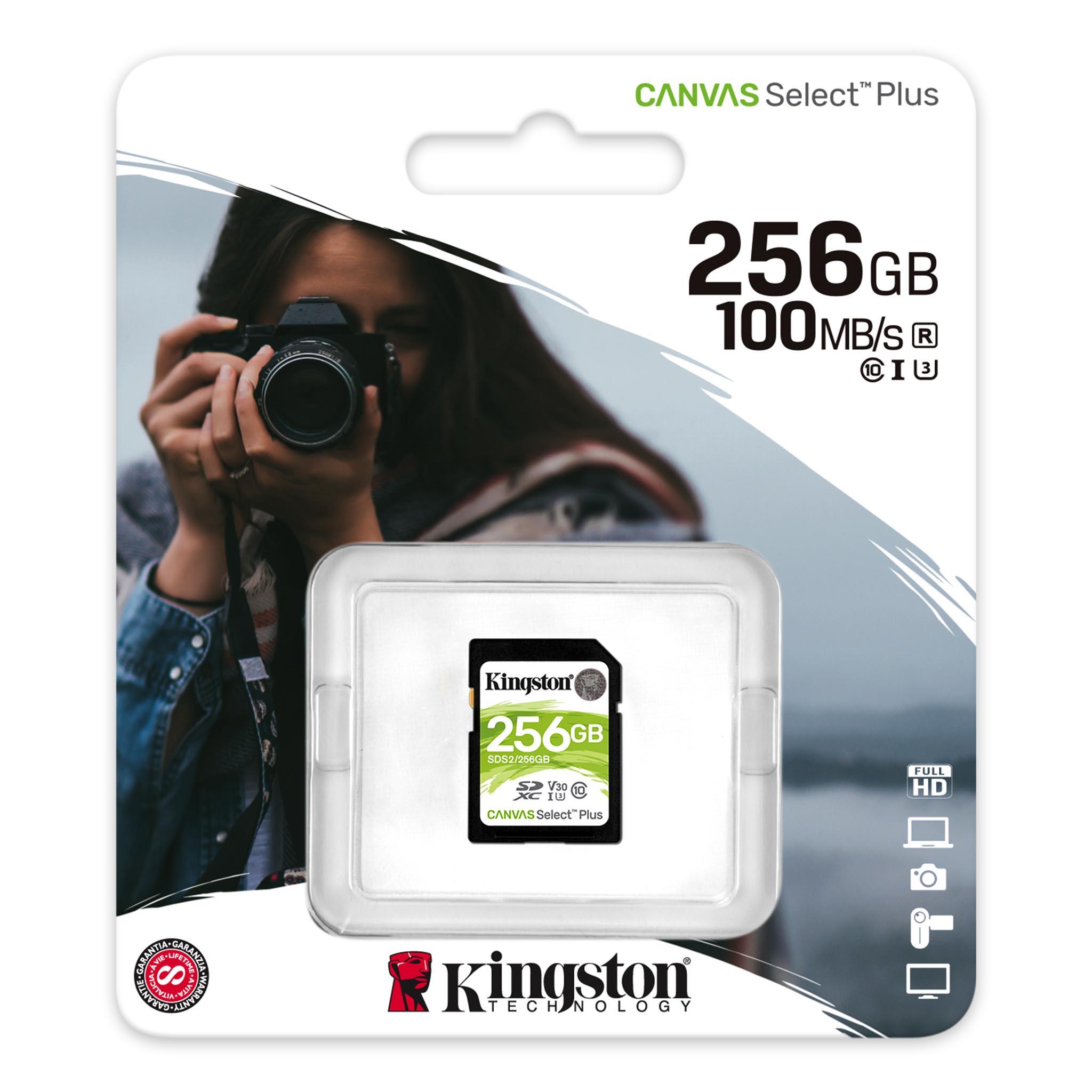 Карта памет Kingston Canvas Select Plus SD 256GB, Class 10 UHS-I
