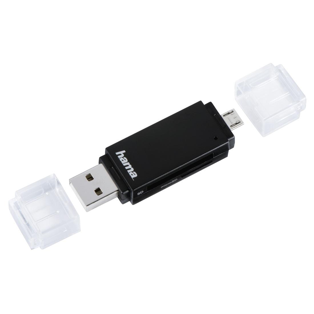 Четец за карти HAMA 181056, USB 2.0, SD/microSD, черен-2