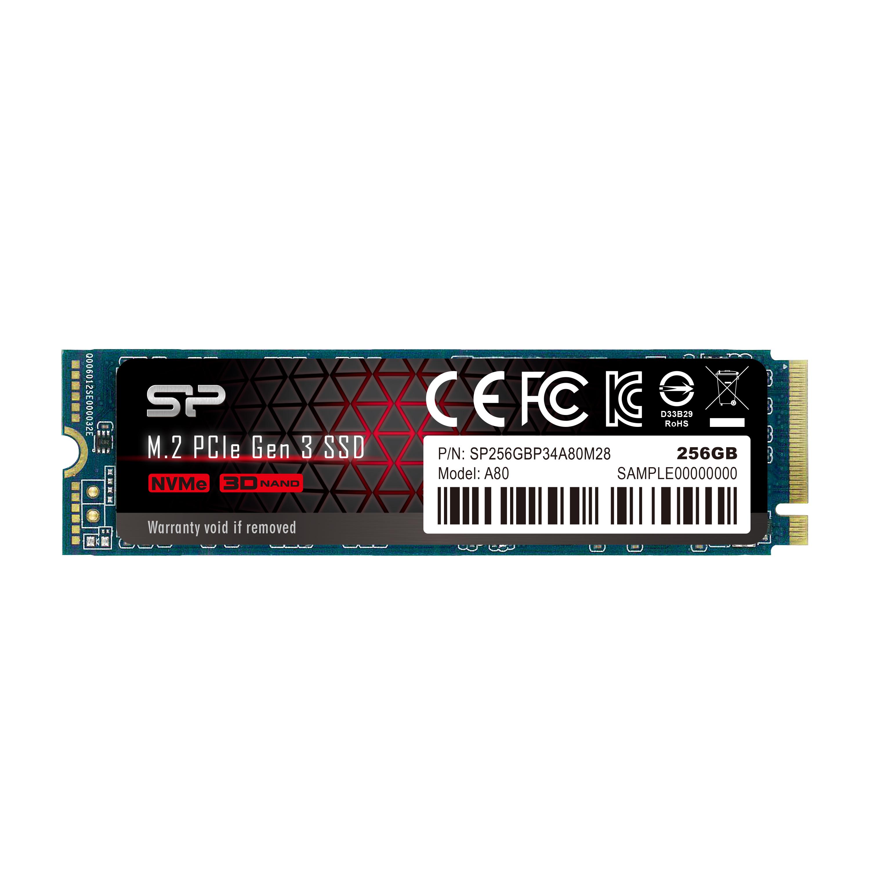 Solid State Drive (SSD) Silicon Power P34A80 M.2-2280 PCIe NVMe 256GB