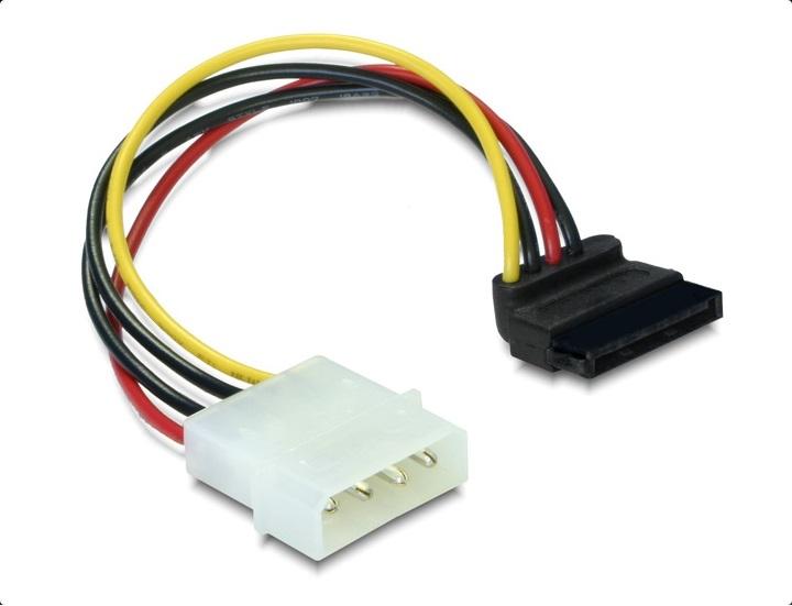 Кабел DeLock Power SATA HDD към 4 pin, на 90&deg;, 15 cm
