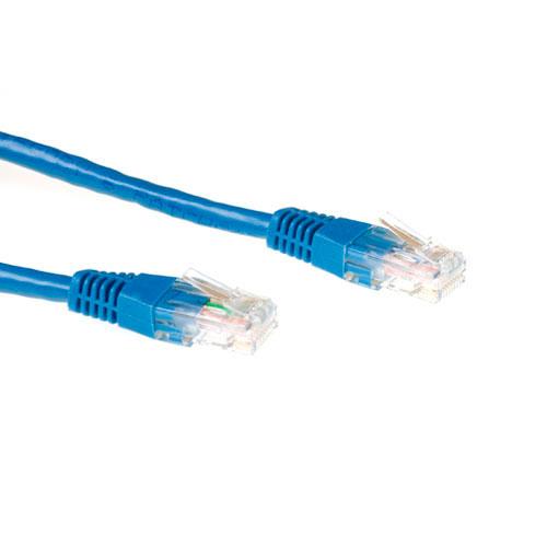 Мрежов пач кабел Ewent UTP CCA, CAT 6, RJ-45 - RJ-45, 0.5 m, Син, булк опаковка-1