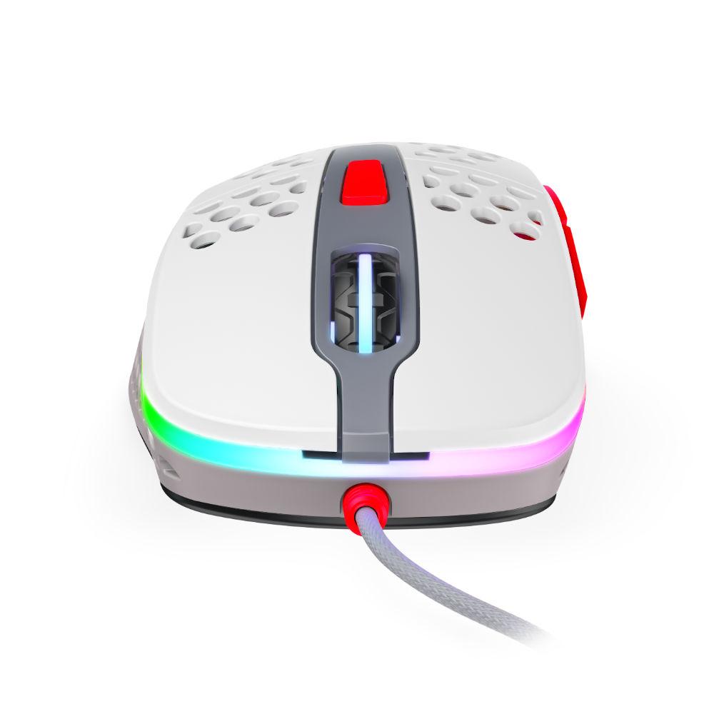 Геймърска мишка Xtrfy M4 Retro, RGB, Бял/Сив/Червен-3