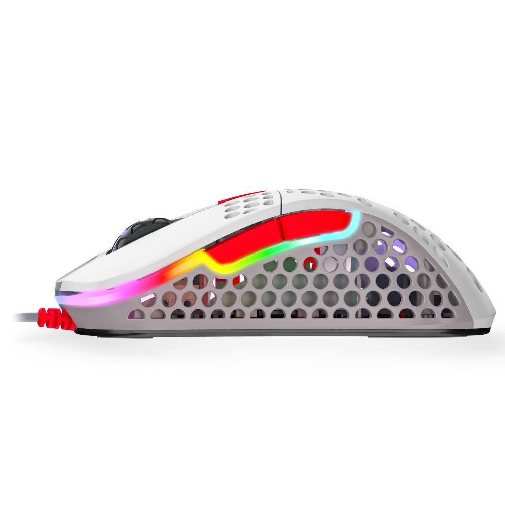 Геймърска мишка Xtrfy M4 Retro, RGB, Бял/Сив/Червен-4