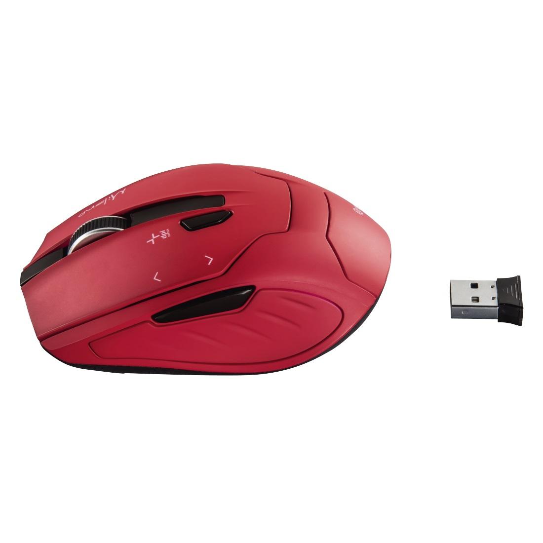 Безжична оптична мишка HAMA Milano, USB, 2400dpi, 2.4GHz RF, Червен-4