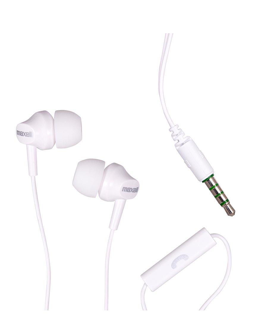 Слушалки с микрофон MAXELL EB-875 Ear BUDS, тапи, бели-2