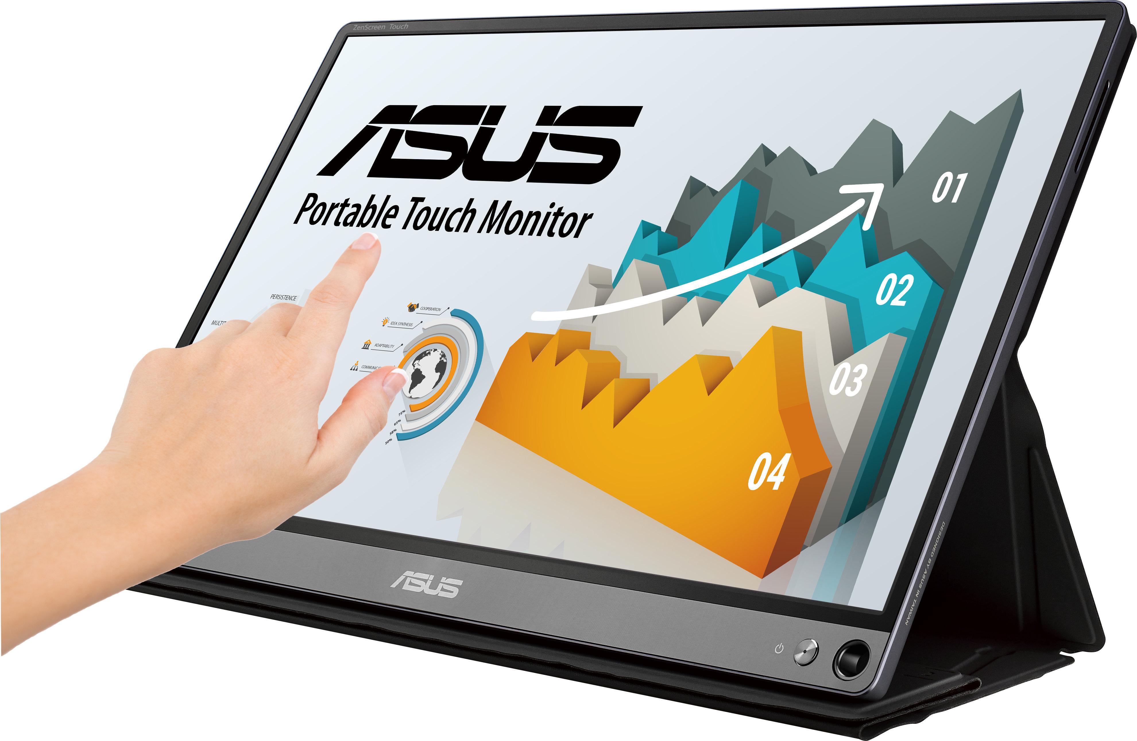 Монитор ASUS ZenScreen Touch MB16AMT, 15.6&quot; FHD (1920x1080) IPS, USB Type-C, Micro HDMI, Battery-3