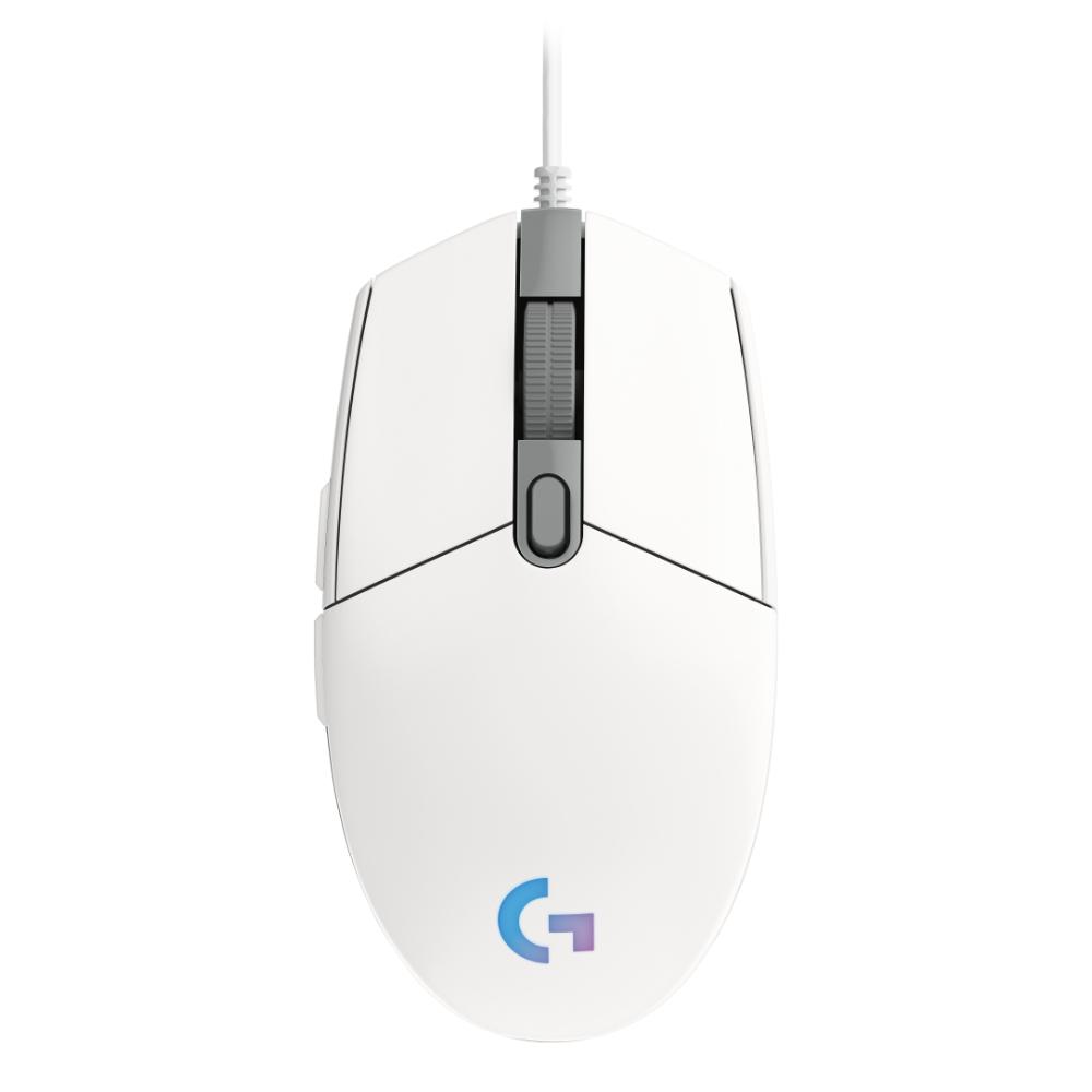 Геймърска мишка Logitech G102 LightSync, RGB, Оптична, Жична, USB, Бяла