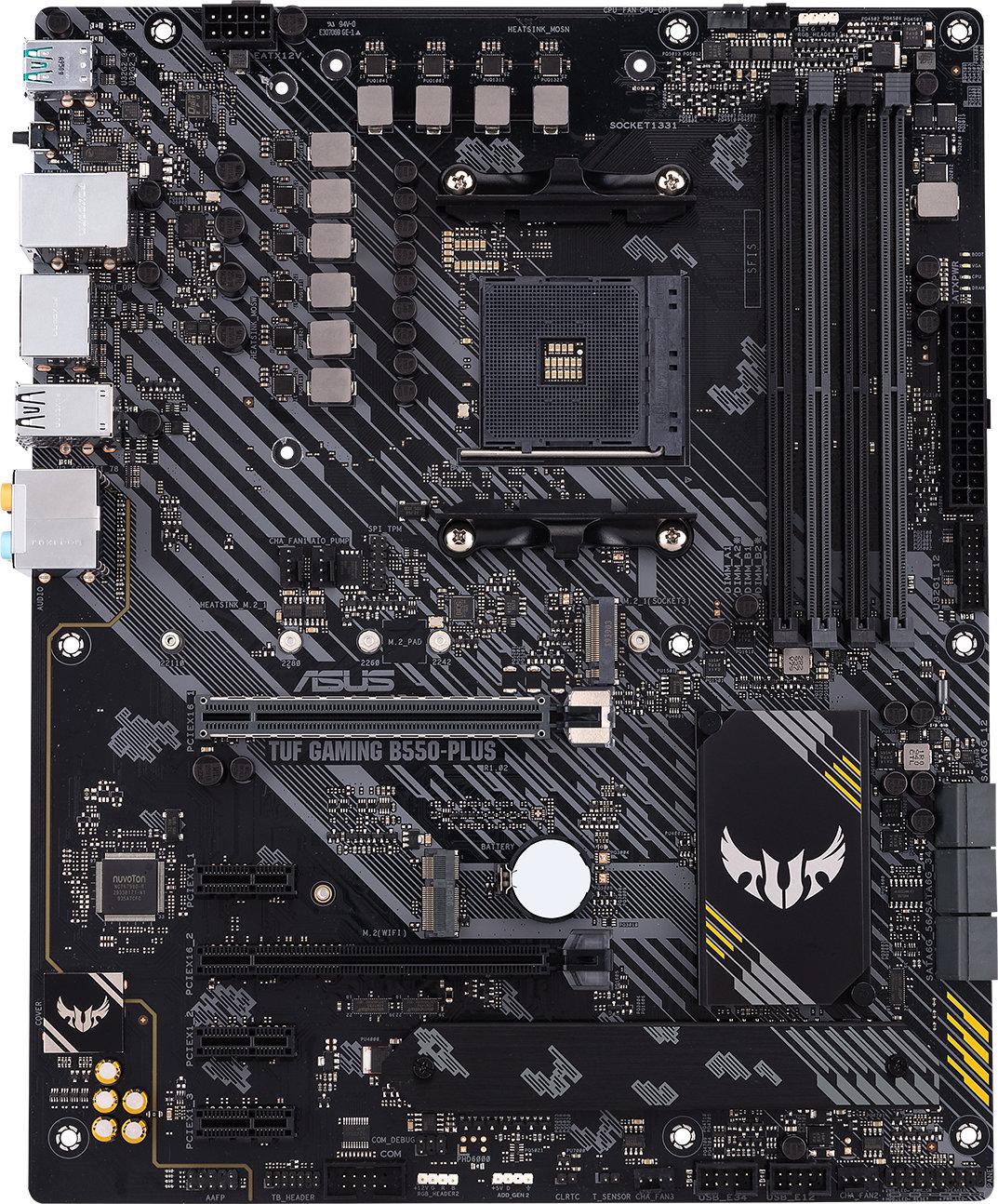 Дънна платка ASUS TUF B550-PLUS GAMING socket AM4, 4xDDR4, Aura Sync, PCIe 4.0, Dual M.2, 2.5GB Lan-3