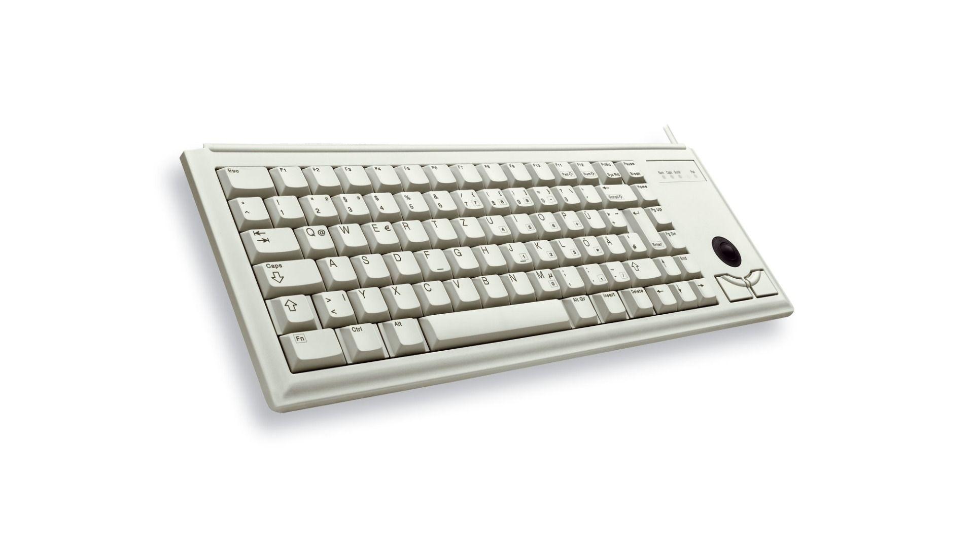 Компактна жична клавиатура CHERRY G84-4400 с Trackball, бяла-2