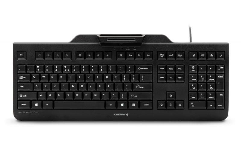 Жична клавиатура CHERRY KC 1000 SC, черна, с четец-3