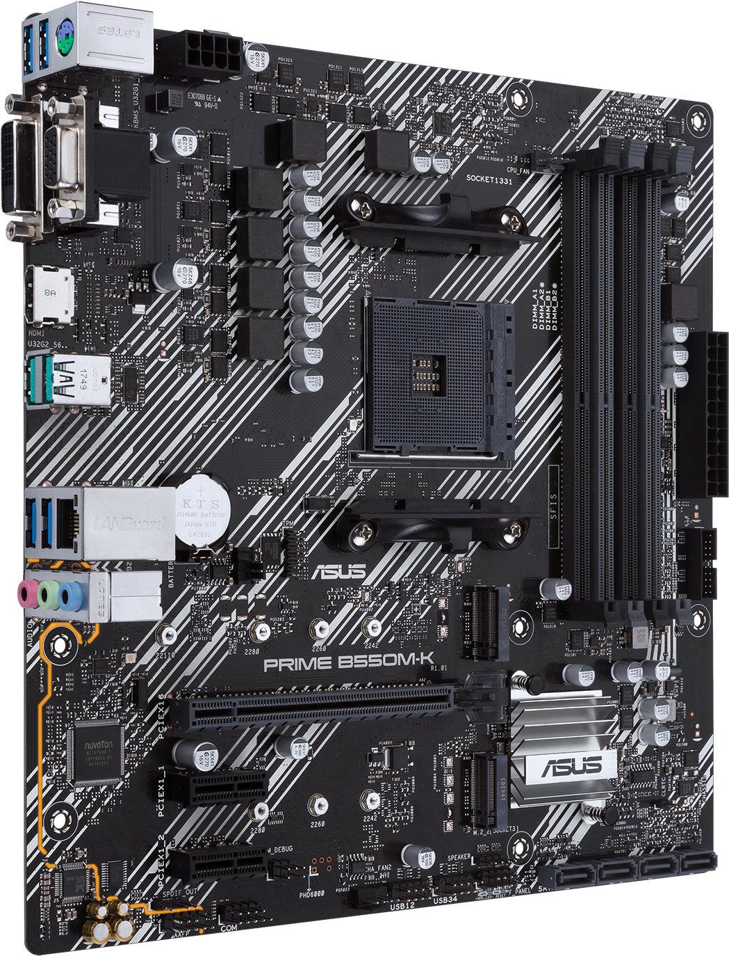 Дънна платка ASUS Prime B550M-K, socket AM4-3