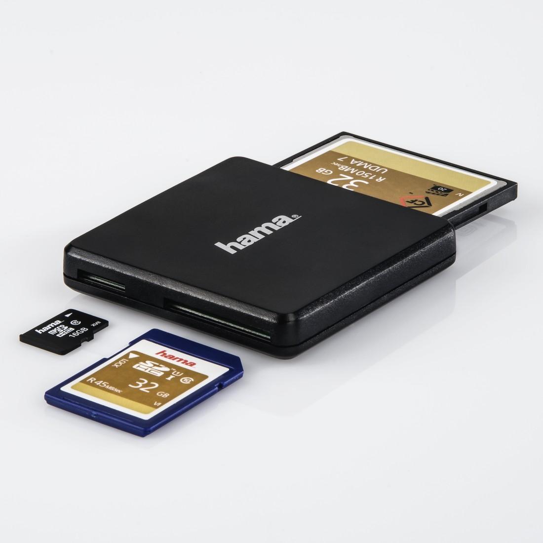 Четец за карти HAMA Multi, USB 3.0, SD/microSD/CF, 5 Gbps, Черен-3