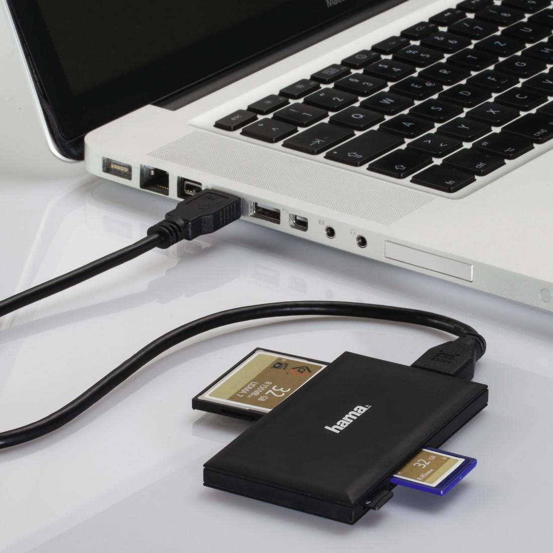 Четец за карти HAMA Multi-Card Reader, USB 3.0, SD/microSD/CF/MS, 5 Gbps, Черен-4