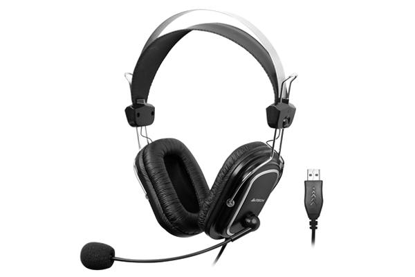 Слушалки с микрофон A4TECH HU-50, Стерео, USB, Черни