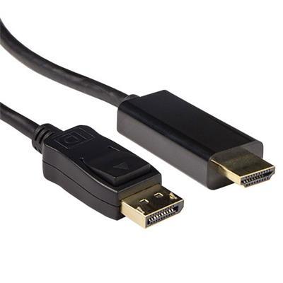 Кабел ACT AK3992, DisplayPort мъжко - HDMI-A мъжко, 5 м, Черен, Булк-1
