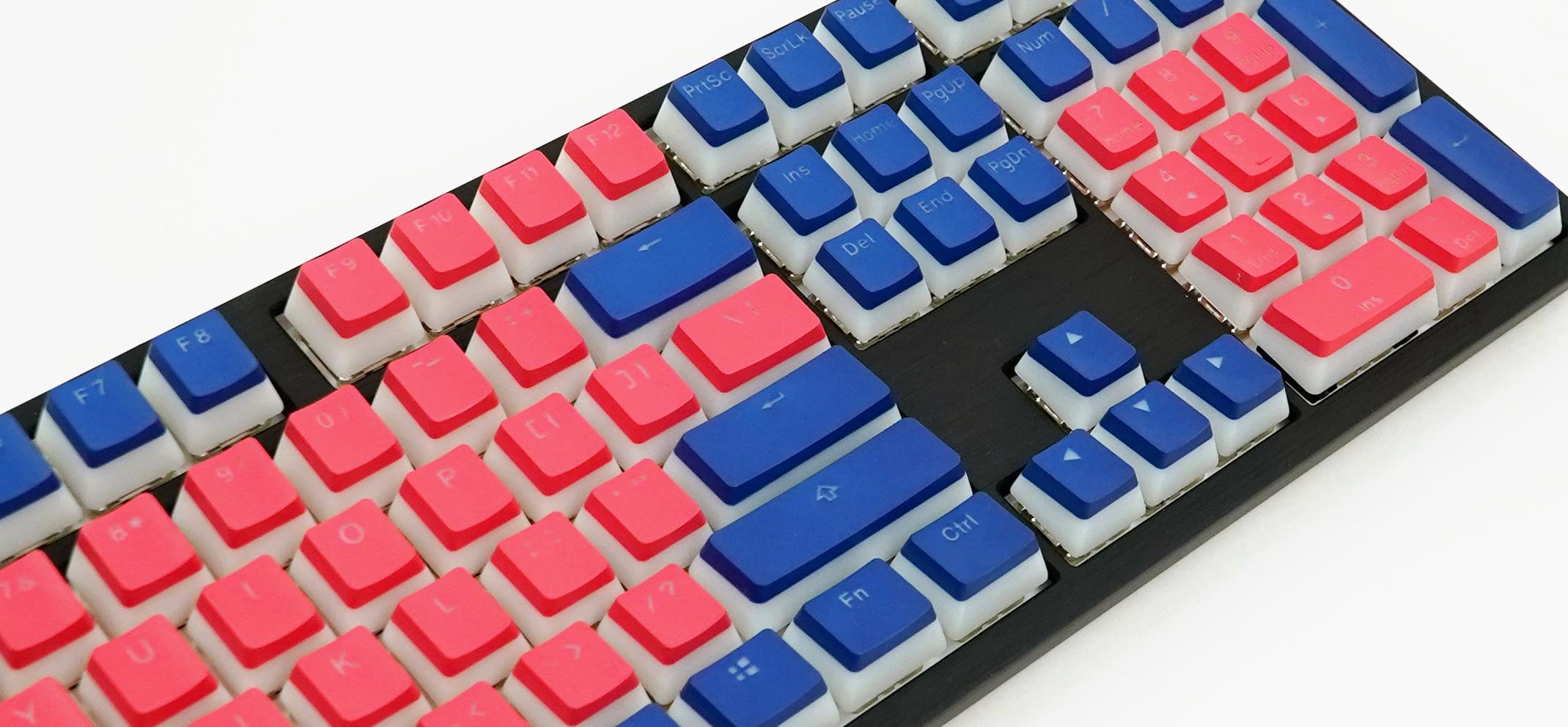 Капачки за механична клавиатура Ducky Pudding Red &amp; Blue 108-Keycap Set PBT Double-Shot US Layout-4