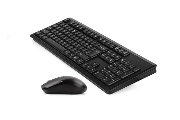 Комплект клавиатура и мишка A4tech 4200N, Безжичен, мишка V-track, Черен-2