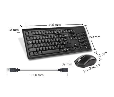 Комплект клавиатура и мишка A4tech 4200N, Безжичен, мишка V-track, Черен-3