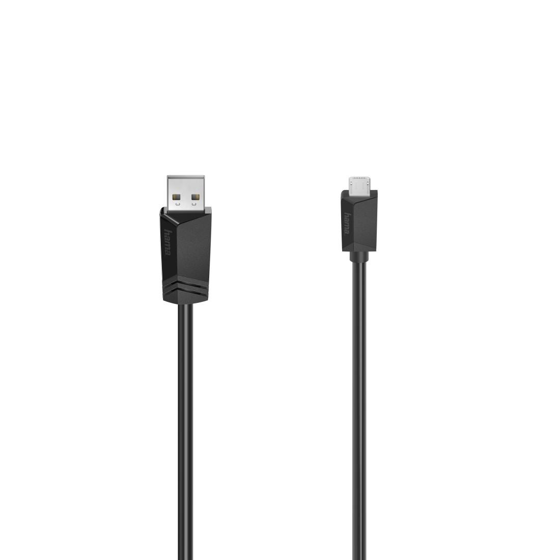 Кабел HAMA, USB 2.0 - micro USB, 1.5 м., Черен, екраниран