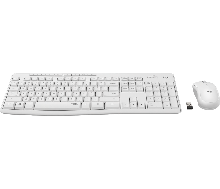 Kомплект безжични клавиатура с мишка Logitech MK295 Silent, Бял-2