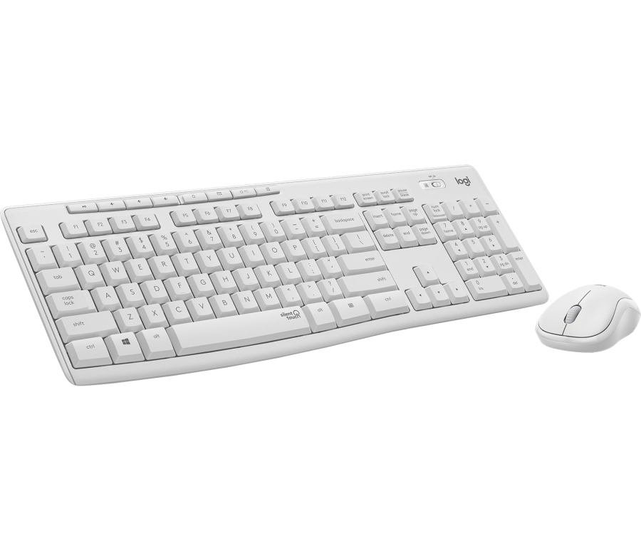 Kомплект безжични клавиатура с мишка Logitech MK295 Silent, Бял-3