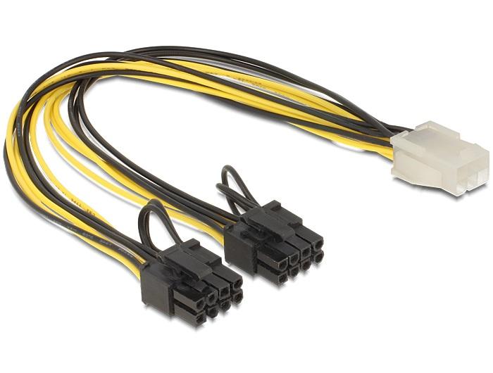Кабел DeLock PCI Express power 6 pin женско &gt; 2 x 8 pin мъжко, 30 cm