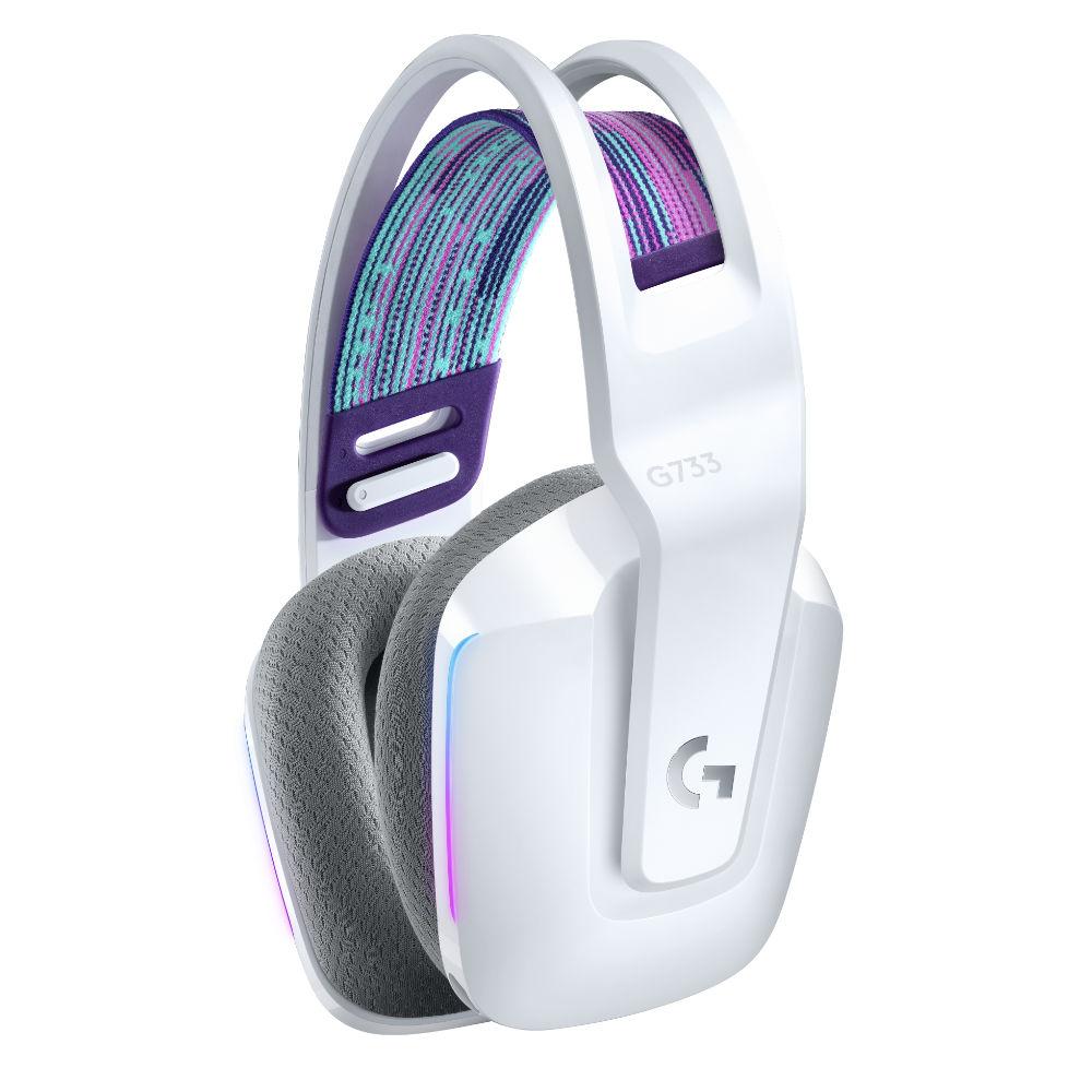 Геймърски слушалки Logitech G733 Lightspeed Wireless RGB, Микрофон, Бели-2