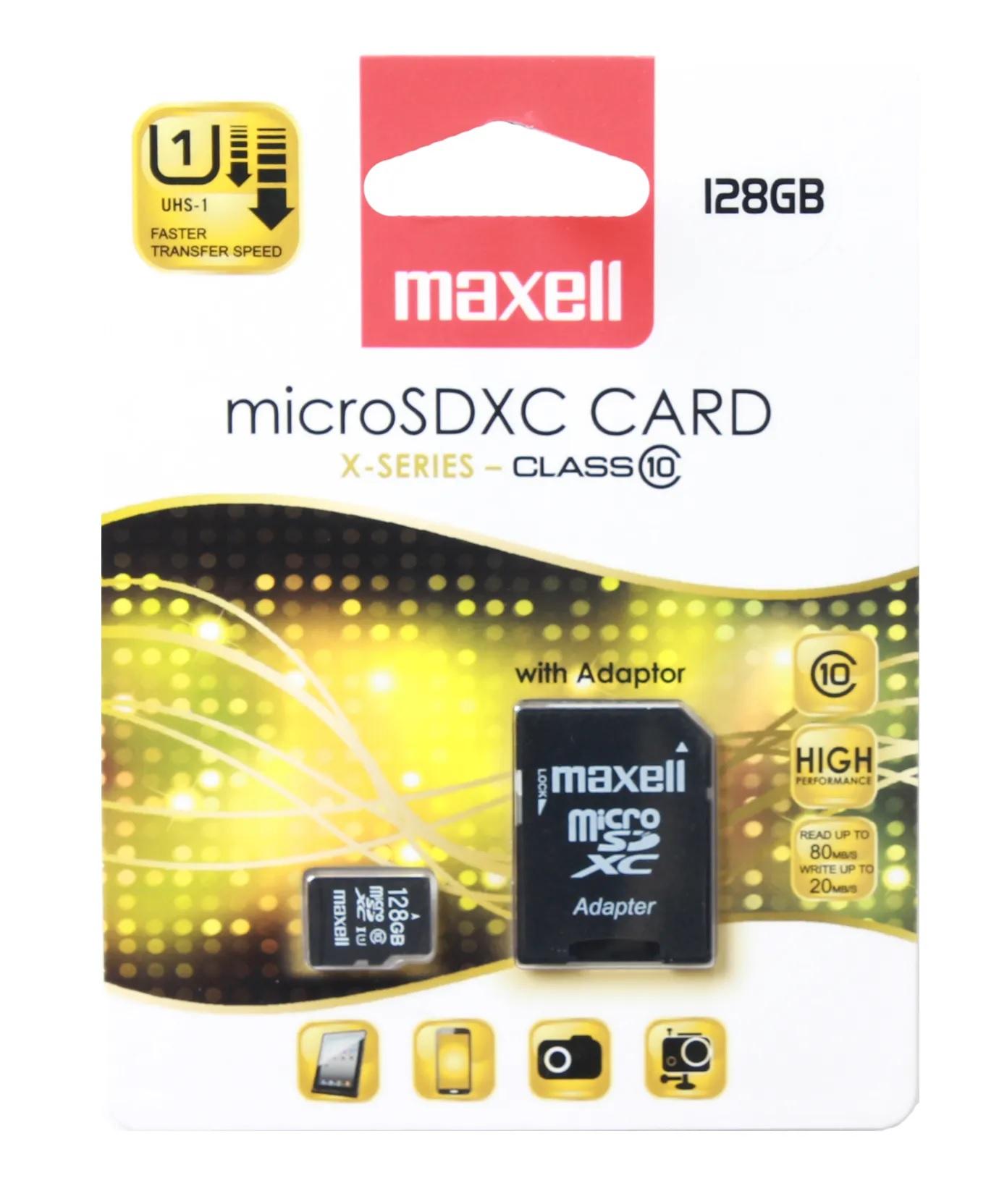 Карта памет Maxell micro SDXC, 128GB, Class 10, Адаптер-1