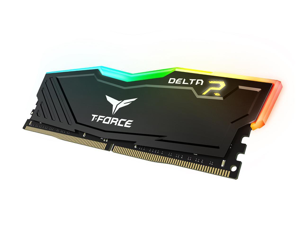 Памет Team Group T-Force Delta RGB Black, DDR4, 32GB (2x16GB), 3600MHz, CL18-22-22-42, 1.35V-2