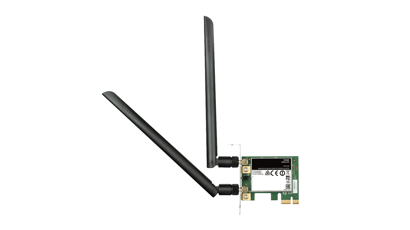 Безжична карта D-Link DWA-582, Dual band, AC 1200, 2.4/ 5GHz,  PCI Express-2