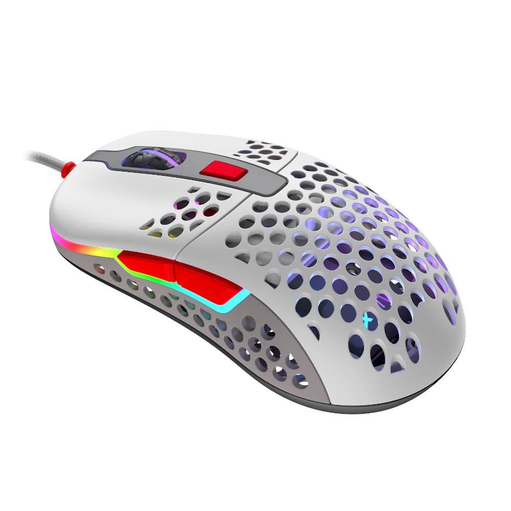 Геймърска мишка Xtrfy M42 Retro, RGB, Бял/Сив/Червен-2